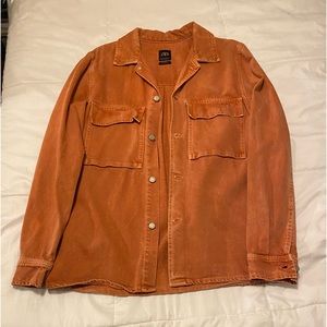 Zara Orange Denim Jacket